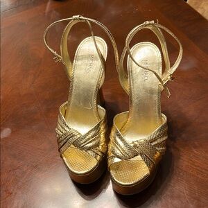 Michael Kors Radiant Gold Strappy Heels
